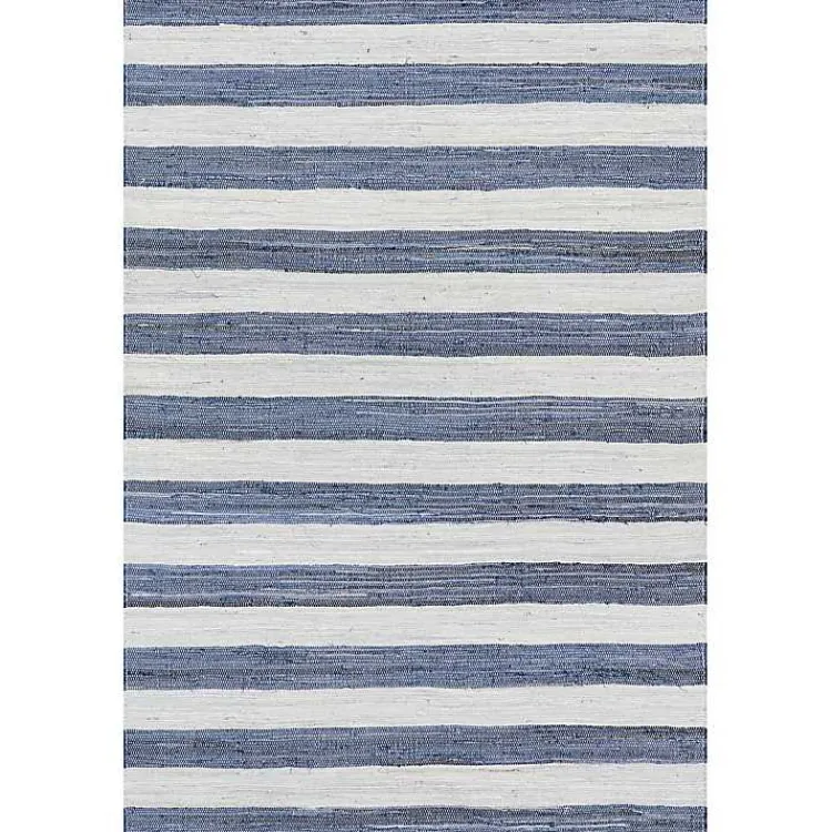 Kirklands Home Blue & White Striped Indoor/Outdoor Runner, 3x8 Best