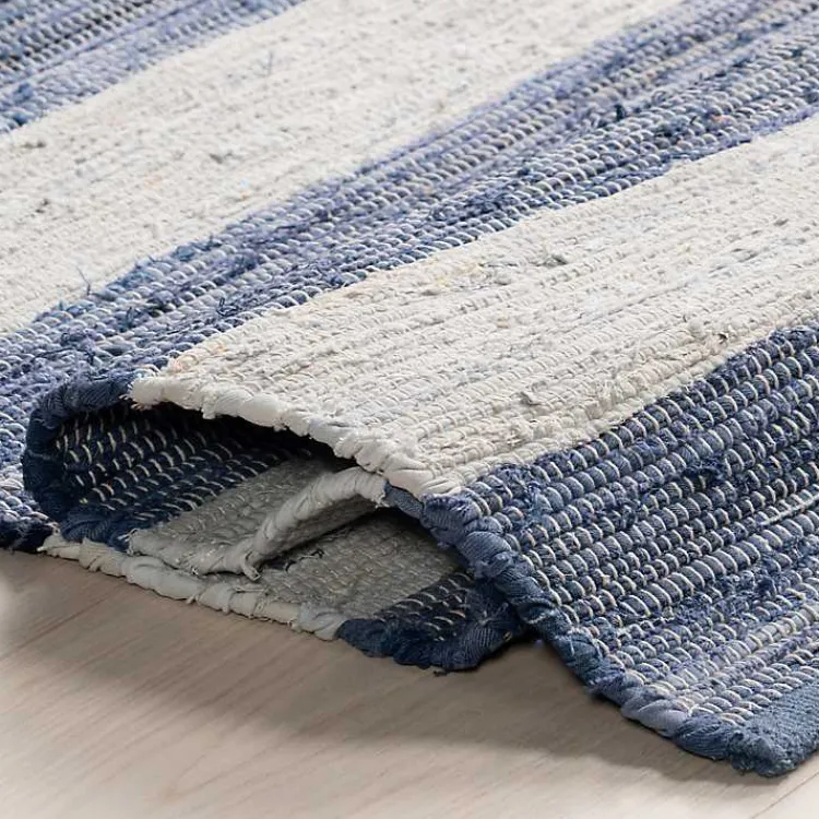 Kirklands Home Blue & White Striped Indoor/Outdoor Runner, 3x8 Best