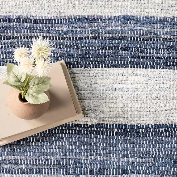 Kirklands Home Blue & White Striped Indoor/Outdoor Runner, 3x8 Best