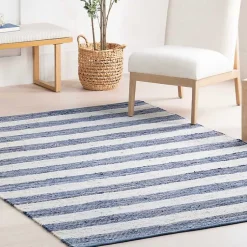 Kirklands Home Blue & White Striped Indoor/Outdoor Runner, 3x8 Best