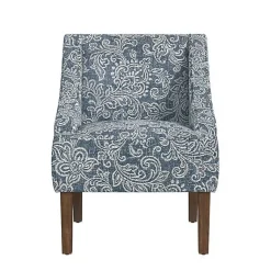 Kirklands Home & White Swoop Accent Chair Blue