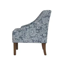 Kirklands Home & White Swoop Accent Chair Blue