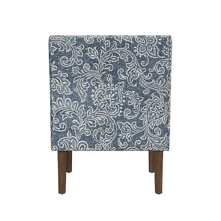 Kirklands Home & White Swoop Accent Chair Blue