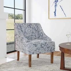 Kirklands Home & White Swoop Accent Chair Blue