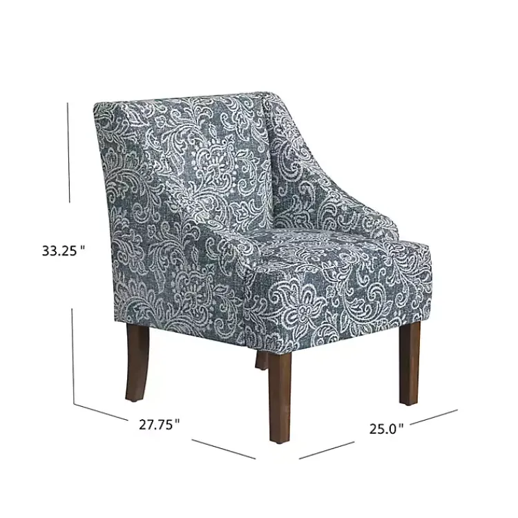 Kirklands Home & White Swoop Accent Chair Blue
