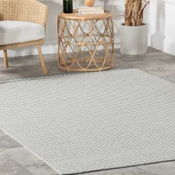 Kirklands Home Blue & White Trellis Indoor/Outdoor Rug, 5x8 Best