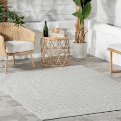 Kirklands Home Blue & White Trellis Indoor/Outdoor Rug, 4x6 Best
