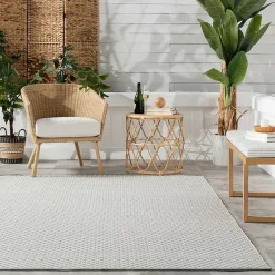 Kirklands Home Blue & White Trellis Indoor/Outdoor Rug, 4x6 Best