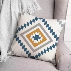 Pillows>Kirklands Home Blue & Yellow Southwest Indoor/Outdoor Pillow