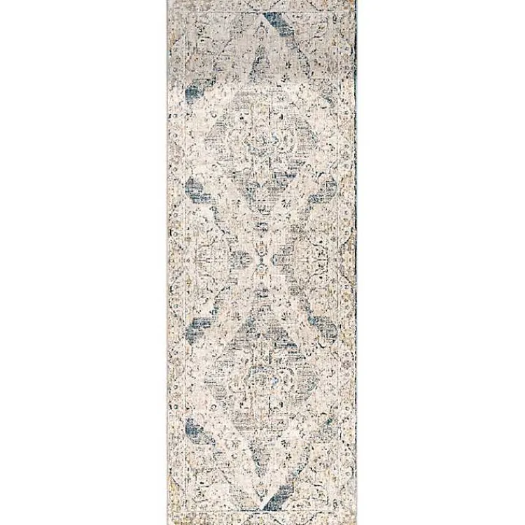 Kirklands Home Blue Abstract Medallion Runner New