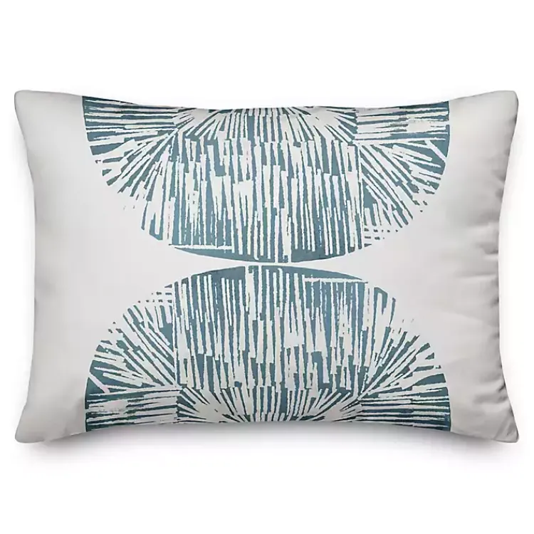 Kirklands Home Blue Abstract Shell Outdoor Lumbar Pillow Discount