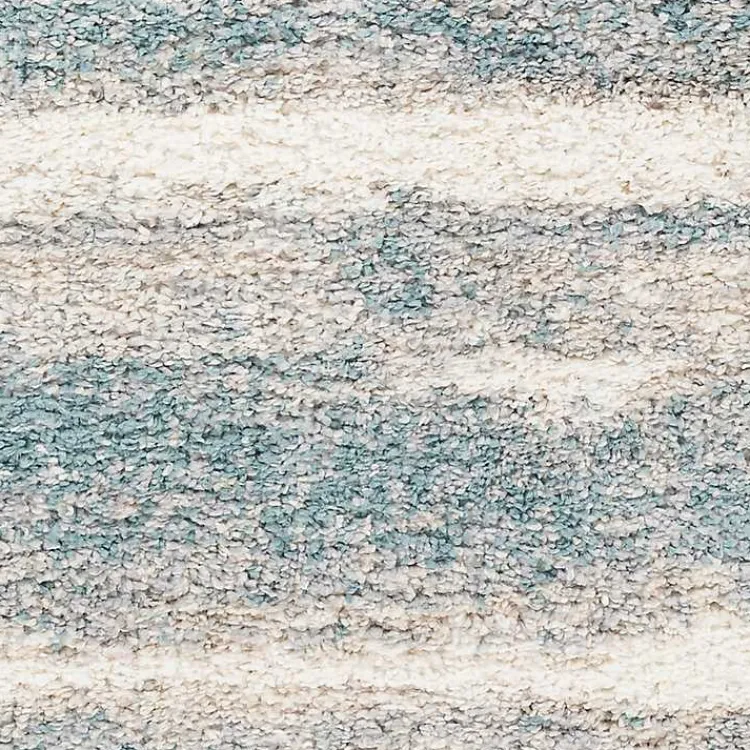 Kirklands Home Blue Abstract Soft Lines Area Rug, 5x8