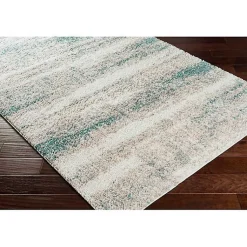 Kirklands Home Blue Abstract Soft Lines Area Rug, 5x8