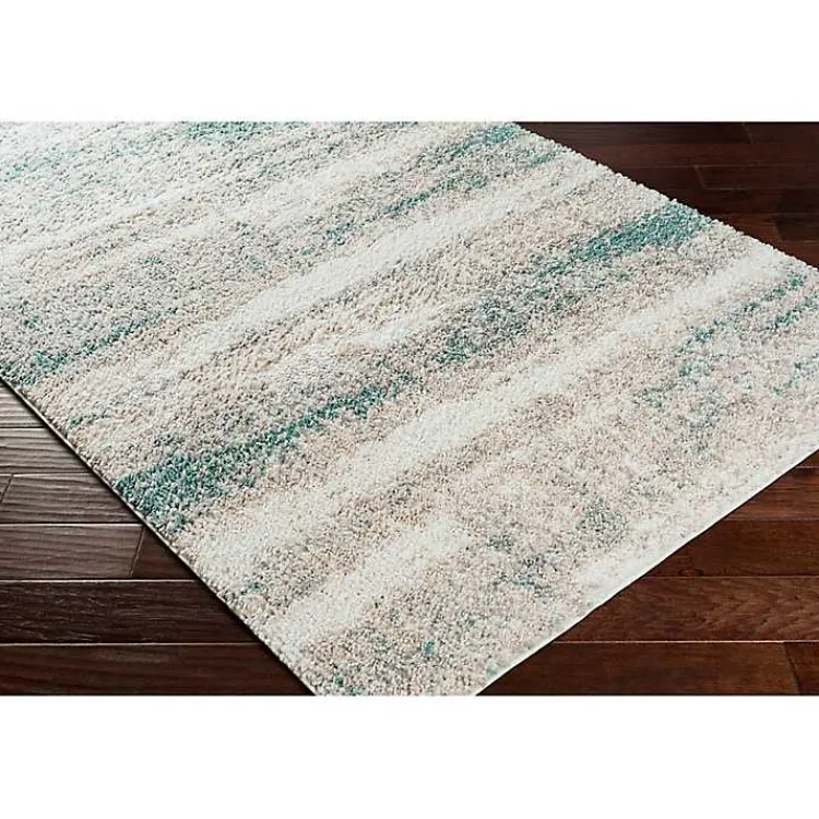 Kirklands Home Blue Abstract Soft Lines Area Rug, 5x8