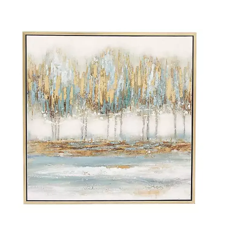 Kirklands Home Blue Abstract Trees Framed Canvas Art Print Best