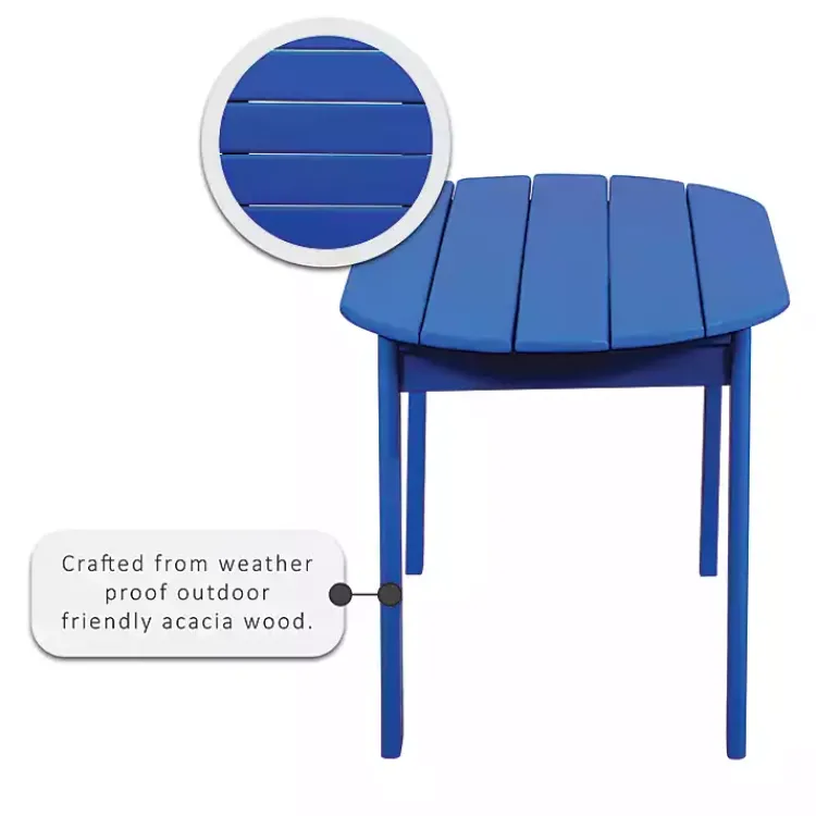 Kirklands Home Acacia Wood Outdoor Adirondack Table Blue Online