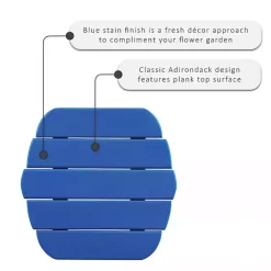 Kirklands Home Acacia Wood Outdoor Adirondack End Table Blue Best