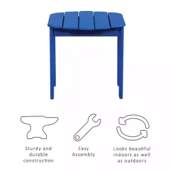Kirklands Home Acacia Wood Outdoor Adirondack End Table Blue Best