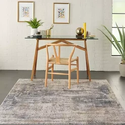 Kirklands Home Blue and Beige Tally Textured Area Rug, 3x5 Clearance