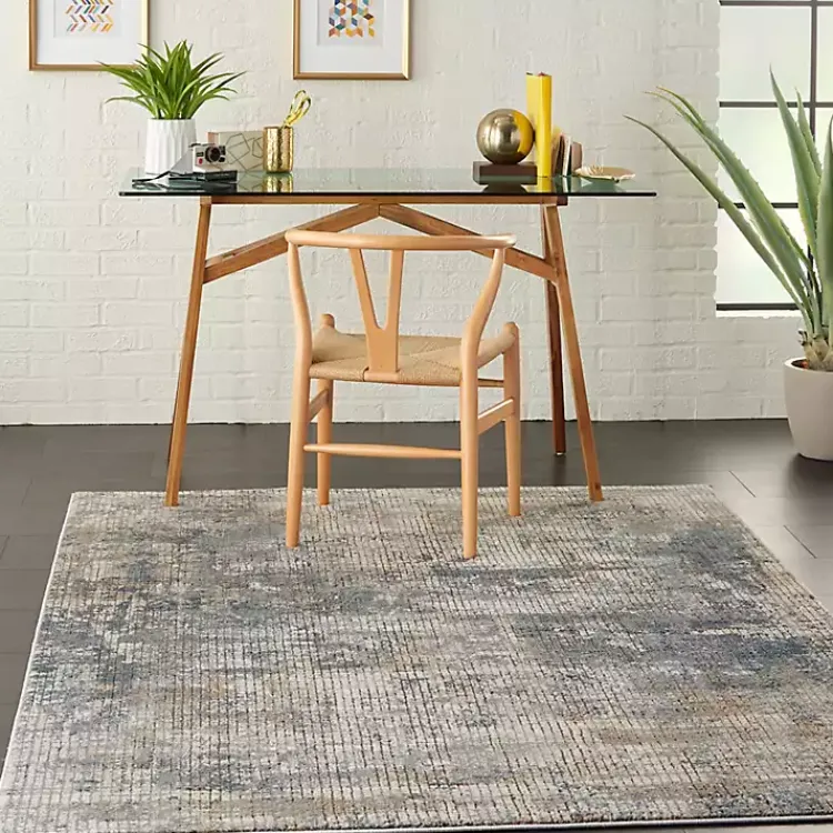 Kirklands Home Blue and Beige Tally Textured Area Rug, 5x7 Hot