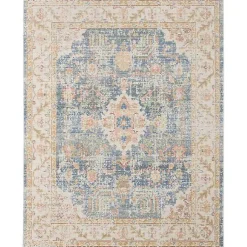 Kirklands Home Blue and Beige Vintage Border Area Rug, 2x3 Hot