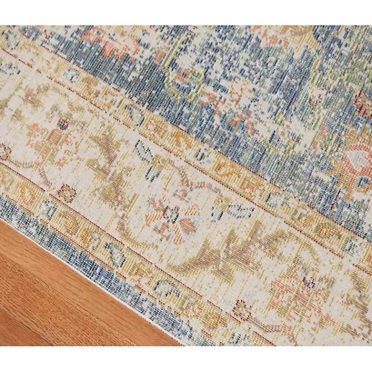 Kirklands Home Blue and Beige Vintage Border Area Rug, 2x3 Hot