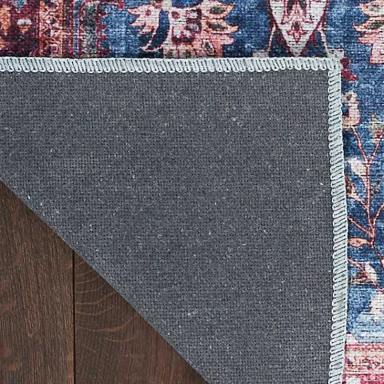 Kirklands Home and Brick Floral Washable Area Rug, 5x7 Blue Best