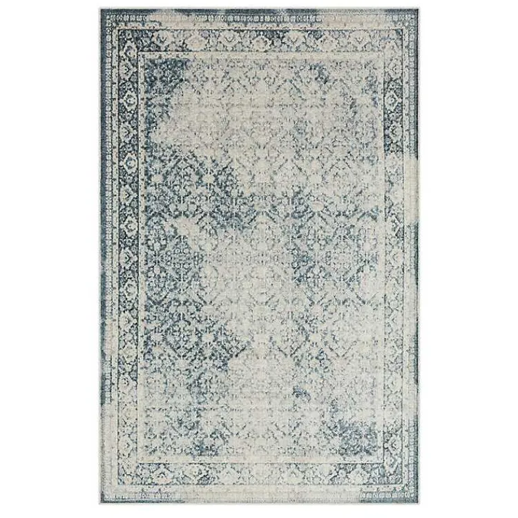Kirklands Home Blue and Cream Blackwell Area Rug, 6x9 Discount