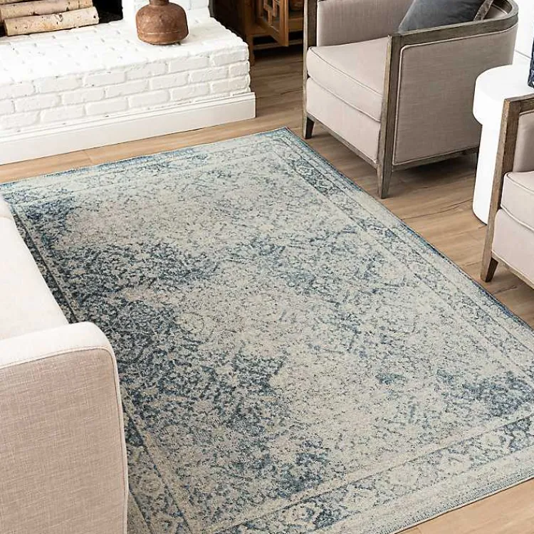 Kirklands Home Blue and Cream Blackwell Area Rug, 6x9 Discount
