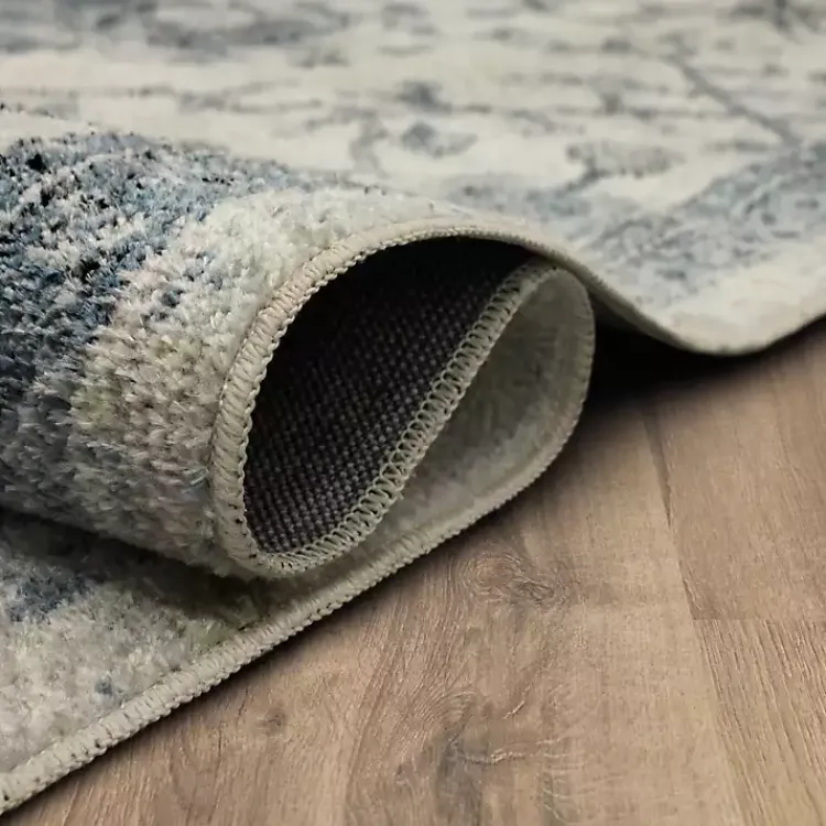 Kirklands Home Blue and Cream Granary Area Rug, 6x9 Outlet
