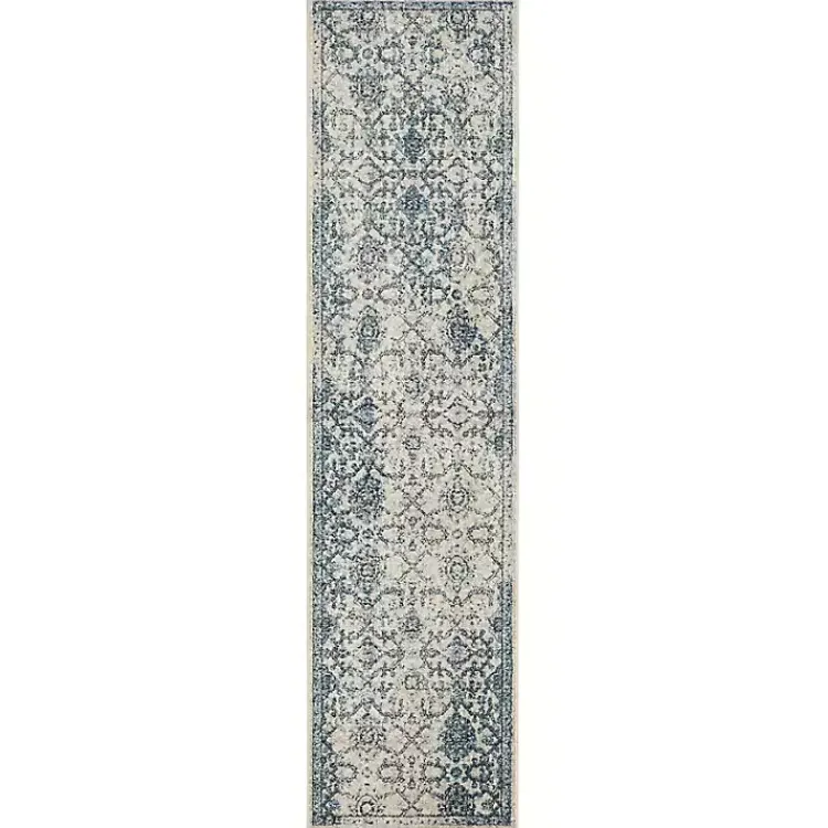 Kirklands Home Blue and Cream Granary Runner, 2x8 Sale