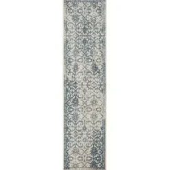 Kirklands Home Blue and Cream Granary Runner, 2x10 Clearance