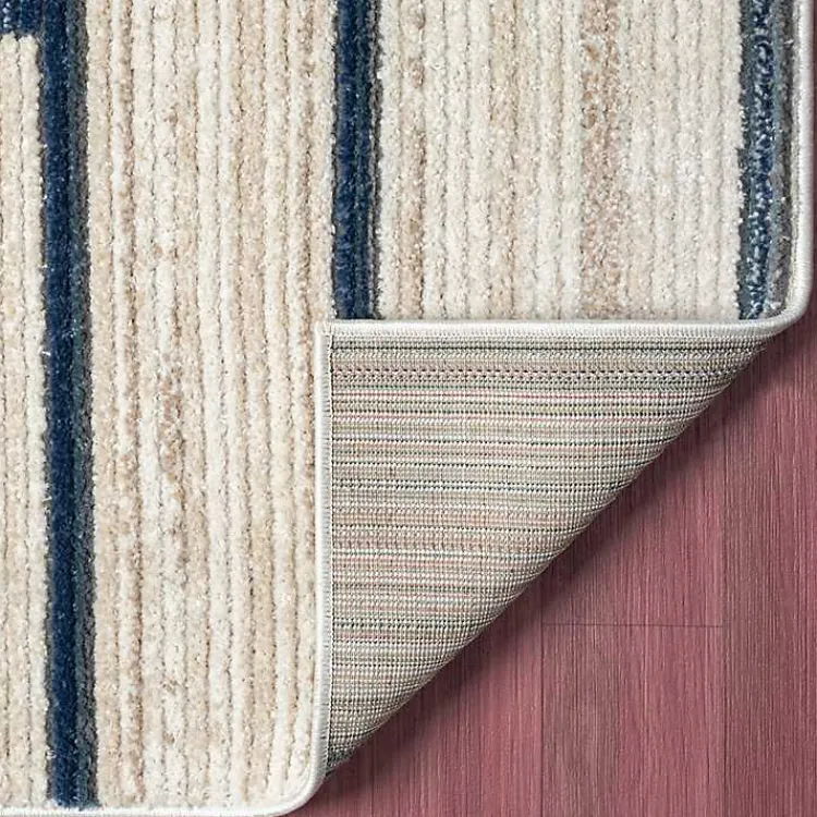 Kirklands Home Blue and Gray Contemporary Geo Area Rug, 5x7 New