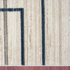 Kirklands Home Blue and Gray Contemporary Geo Area Rug, 5x7 New
