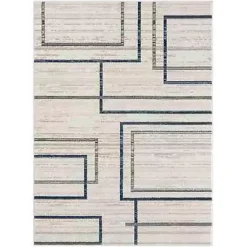Kirklands Home Blue and Gray Contemporary Geo Area Rug, 7x9 Hot