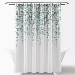 Kirklands Home and Gray Weeping Flower Shower Curtain Blue Sale