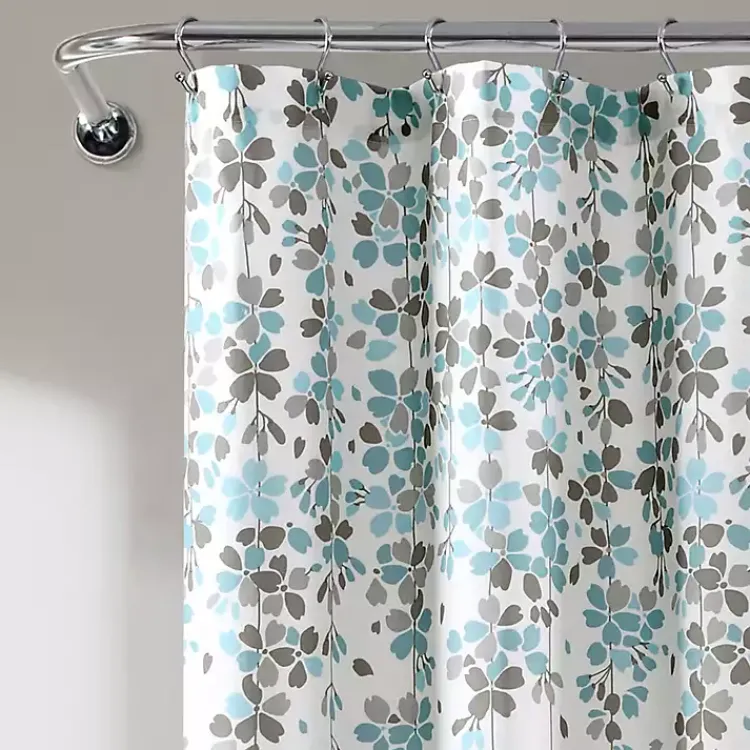 Kirklands Home and Gray Weeping Flower Shower Curtain Blue Sale