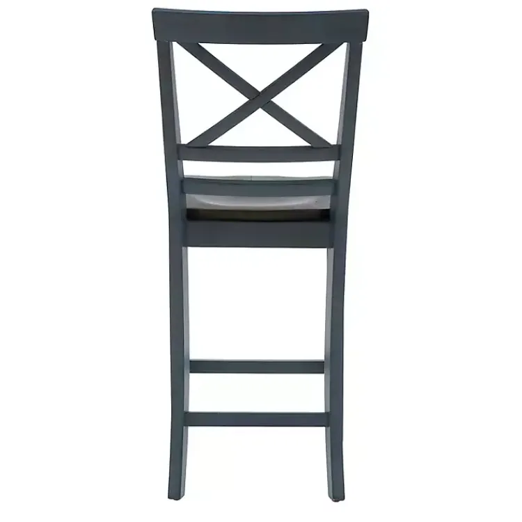 Kirklands Home Blue and Gray Wood Aliza Counter Stools, Set of 2 Sale