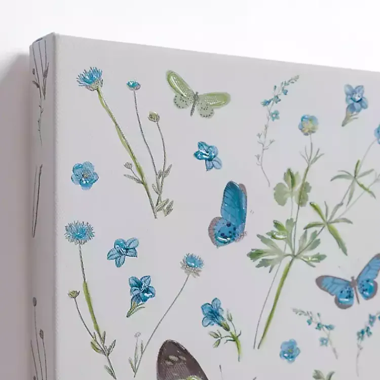 Kirklands Home Blue and Green Butterflies Canvas Prints, Set of 2 Discount