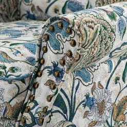 Kirklands Home Blue and Green Floral Upholstered Accent Chair Best