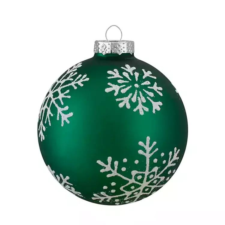 Christmas Ornaments>Kirklands Home Blue and Green Snowflake Ornaments, Set of 4