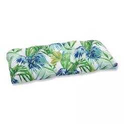 Kirklands Home Blue and Green Soleil Wicker Loveseat Cushion Discount