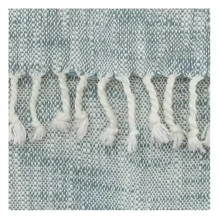 Blankets & Throws>Kirklands Home Blue and Ivory Colorblock Throw