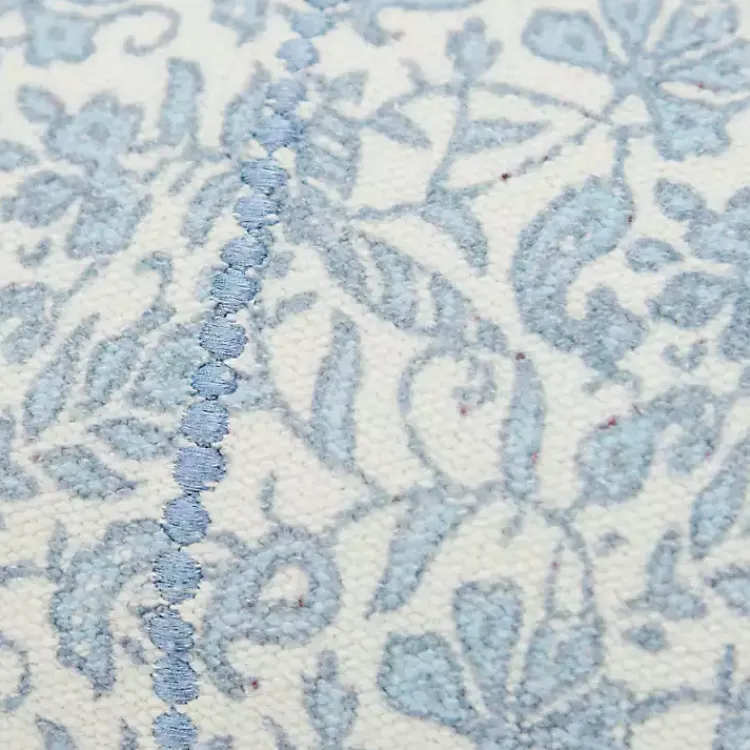 Pillows>Kirklands Home Blue and Ivory Floral Print Lumbar Pillow