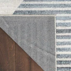 Kirklands Home Blue and Ivory Half Moon Washable Area Rug, 5x7 Sale
