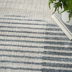 Kirklands Home Blue and Ivory Half Moon Washable Area Rug, 5x7 Sale