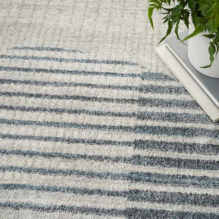 Kirklands Home Blue and Ivory Half Moon Washable Area Rug, 5x7 Sale