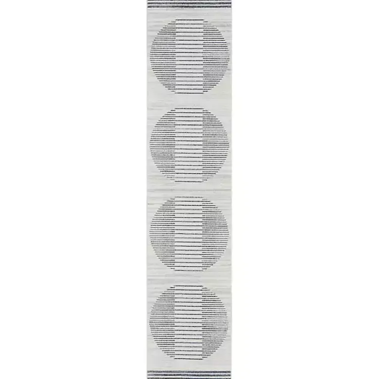 Kirklands Home Blue and Ivory Linear Moons Runner, 2x8 Sale