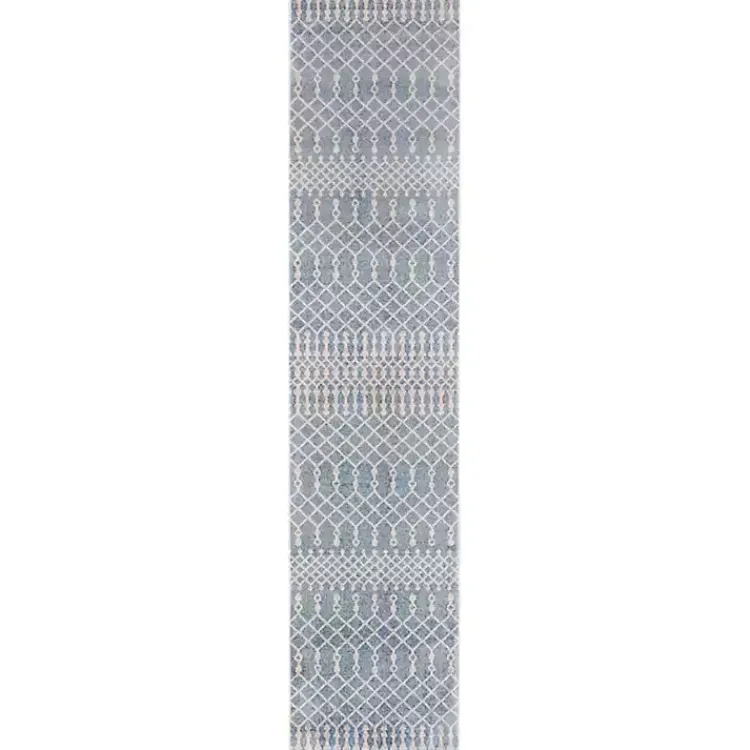 Kirklands Home Blue and Ivory Moroccan Trellis Runner Outlet