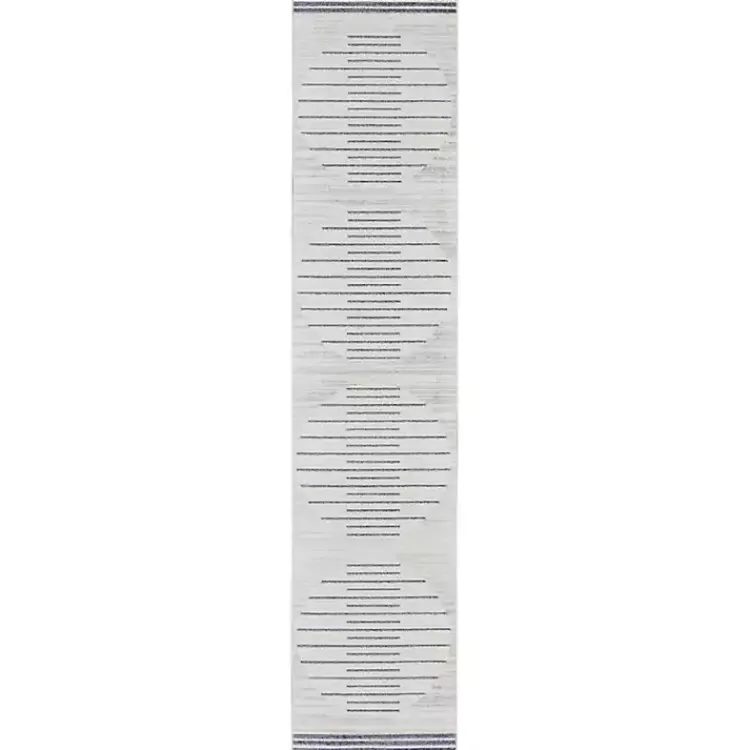 Kirklands Home Blue and Ivory Striped Moons Runner, 2x12 Discount